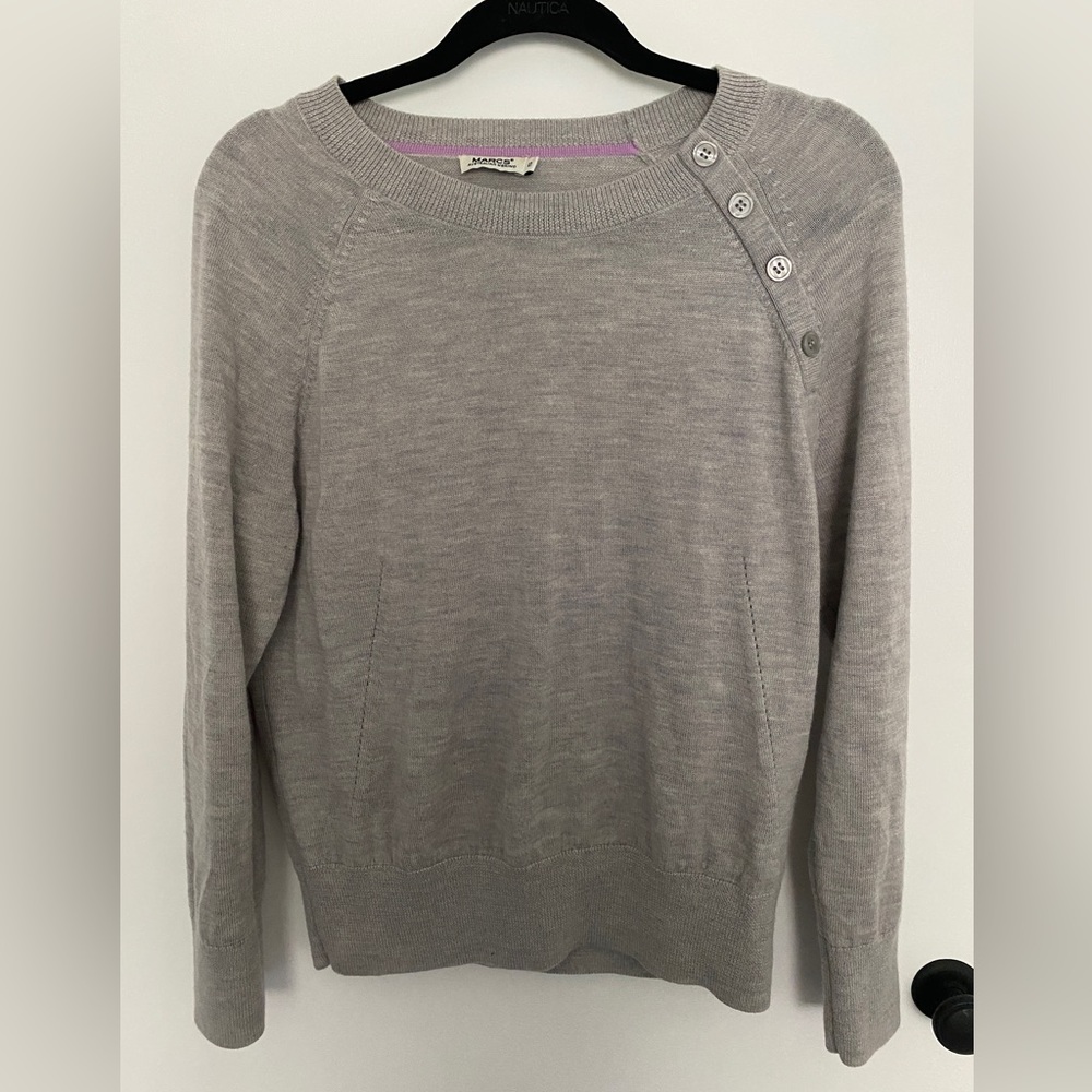 Marc's grey sweater